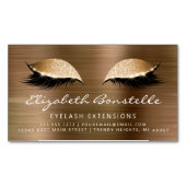 グリッターアイズブラッシュドメタルラッシュエクステンション金ゴールド マグネット名刺 (正面)