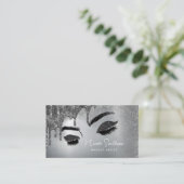 グリッターアイズブラッシュメタルメイクアップアーティストシルバー 名刺 (スタンド正面)