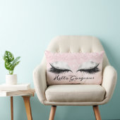 グリッターアイズメイクアップラッズピンクパステルゴージャス ランバークッション (椅子)