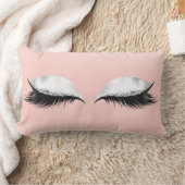 グリッターアイズメイクアップ紙吹雪ピンクパステルグラデーション ランバークッション (ブランケット)