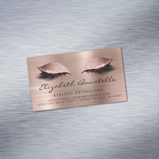 グリッターアイズメタリックエステティシャンバラ金ゴールドブラック マグネット名刺 (インサイチュ)