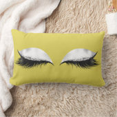 グリッターアイメイクアップサーモン白黒黄 ランバークッション (ブランケット)