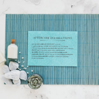 グリッターアクアまつ毛アフターケアの指示 名刺