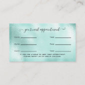 グリッターアクアアイラッシュエクステンションアポイントメント 名刺 (裏面)