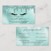 グリッターアクアアイラッシュエクステンションアポイントメント 名刺 (正面/裏面)