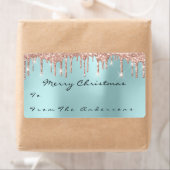 グリッターアクアバラ金ゴールドホリデーズクリスマスシーズン ラベル (インサイチュ)