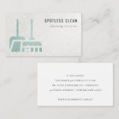 グリッターアクアブルーティール（緑がかった色）ブルームクリーニングサービス 名刺 (正面/裏面)