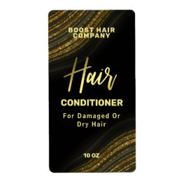 グリッターアゲートブラック金ゴールド気にヘア製品ラベル ラベル