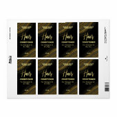 グリッターアゲートブラック金ゴールド気にヘア製品ラベル ラベル (フルシート)