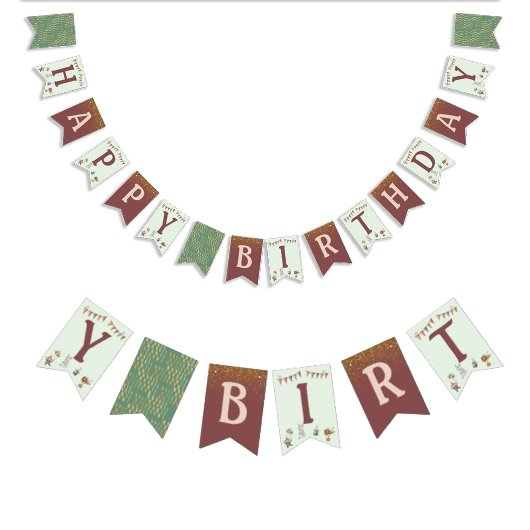 グリッターアニマルズサーカス子供の誕生日パーティー バンティングフラッグ