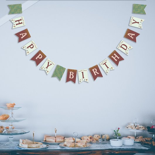 グリッターアニマルズサーカス子供の誕生日パーティー バンティングフラッグ