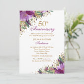 グリッターアメジストパープルフローラ50周年記念 招待状 (スタンド正面)