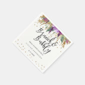 グリッターアメジストブランチアンドバブリーブライダルシャワー スタンダードカクテルナプキン (角)