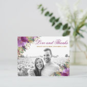 グリッターアメジスト紫フォトサンキューポストカード ポストカード (スタンド正面)