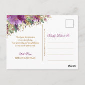 グリッターアメジスト紫フォトサンキューポストカード ポストカード (裏面)