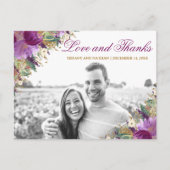 グリッターアメジスト紫フォトサンキューポストカード ポストカード (正面)