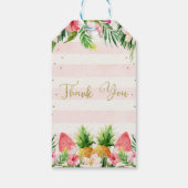 グリッターアロハトロピカルフローラとフルーツ誕生日 ギフトタグ (裏面)