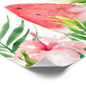 グリッターアロハフローラフルーツ誕生日歓迎 ポスター (角)