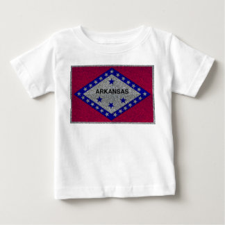 グリッターアーカンソー州旗ベビーTシャツ ベビーTシャツ