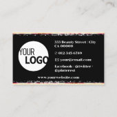 グリッターイエローピーチ製品ラベル(ロゴ付き) 名刺 (裏面)