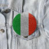 グリッターイタリアンイタリアファッション国旗きらきら光る 缶バッジ (インサイチュ)