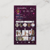 グリッターインスタグラムダークパープル 名刺 (正面)