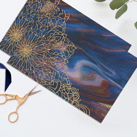 グリッターインディアン手引き装飾用デコパージュ 薄葉紙