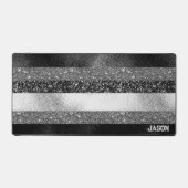 グリッターイン・ブラック&シルバー デスクマット (正面)