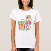 グリッターイースターバニータイポグラフィ Tシャツ (正面)