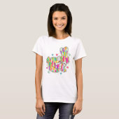 グリッターイースターバニータイポグラフィ Tシャツ (正面フル)