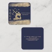 グリッターウィメンシルエットフェイク金ゴールドブラシストローク スクエア名刺 (正面/裏面)