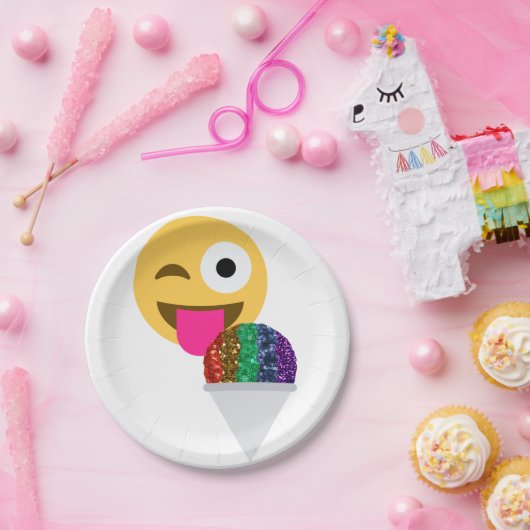 グリッターウィンク絵文字紙プレート ペーパープレート (パーティー)