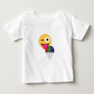 グリッターウインク絵文字 ベビーTシャツ