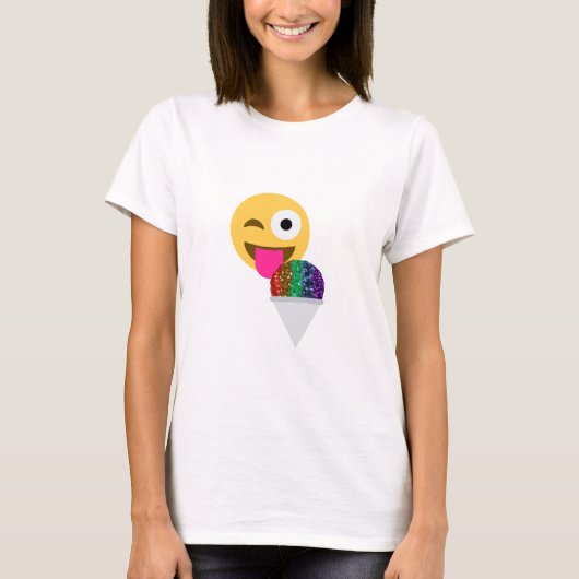 グリッターウインク絵文字 Tシャツ (正面)