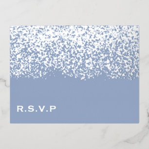 グリッターウェディングRSVP 箔シーズンポストカード