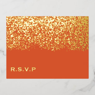 グリッターウェディングRSVP 箔シーズンポストカード