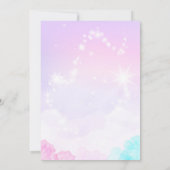 グリッターウォーターカラーユニコーン誕生日招待状 招待状 (裏面)