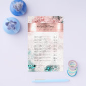 グリッターウォーターカラーローズゴールドホイル価格リストフライヤー チラシ (シングル)