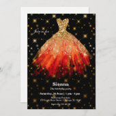 グリッターウォーター・カラー・ドレス 招待状 (正面/裏面)