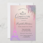 グリッターエッフェルタワーカラフルドリプスキンセニェラ 招待状 (正面)