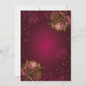 グリッターエッフェルタワーティアラバラレッドキンセアニラ 招待状 (裏面)