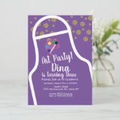 グリッターエプロンアートバースデーパーティーブラッシュパレット 招待状 (スタンド正面)