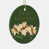 グリッターエレガントとポインセチアのセラミックオーナメント セラミックオーナメント (右)