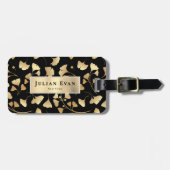 グリッターエレガントイチョウ金ゴールド葉 ラゲッジタグ (正面横)