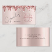 グリッターエレガントカップケーキバラ金ゴールドディップ 名刺 (正面/裏面)