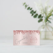 グリッターエレガントカップケーキバラ金ゴールドディップ 名刺 (スタンド正面)