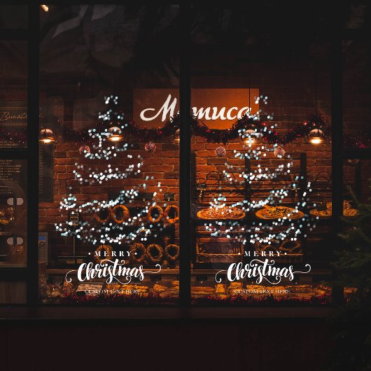 グリッターエレガントクリスマスツリーストアフロントホリデイ ウィンドウサイン