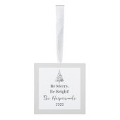 グリッターエレガントクリスマスファミリー3写真モダン キューブオーナメント (右)