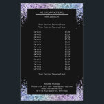 グリッターエレガントサロン両側フライヤー チラシ<br><div class="desc">銀エレガント薄紫ガラス製のデジタル画像と洗練されたデザイン。注:製造工程ではフィルムは使用され実在ず、色だけが完全に印刷される。データ、ロゴ、会社の詳細、および写真を数分で追加。</div>