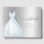 グリッターエレガントシルバーブルードレスキンセアニラ ゲストブック (正面)